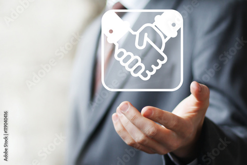 Business handshake icon web contract