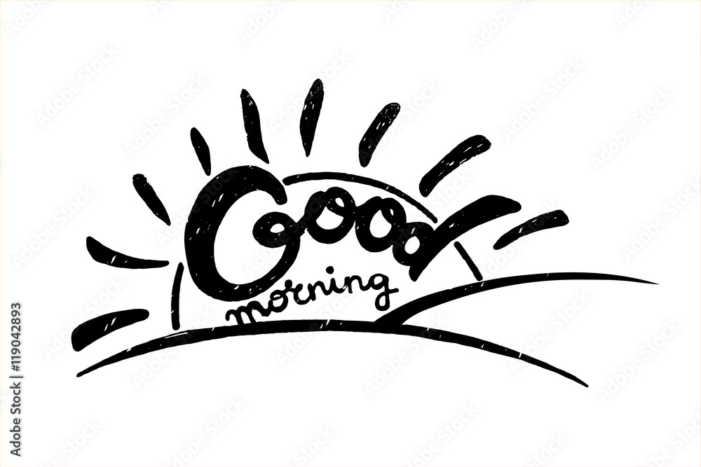 Inspirational vector typography with the sun.Hand drawn typography poster. Good Morning Inspirational vector typography with the sun.Hand drawn typography poster. Good Morning
