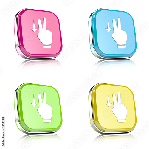 ikona na tle zaokrąglonego kwardratu z metalowym środkiem i odbiciem