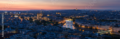 Fototapeta Paris Rive Droite au coucher du soleil