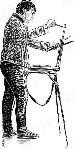 sketch of an young artist
