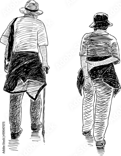 sketch of the elderly spouses