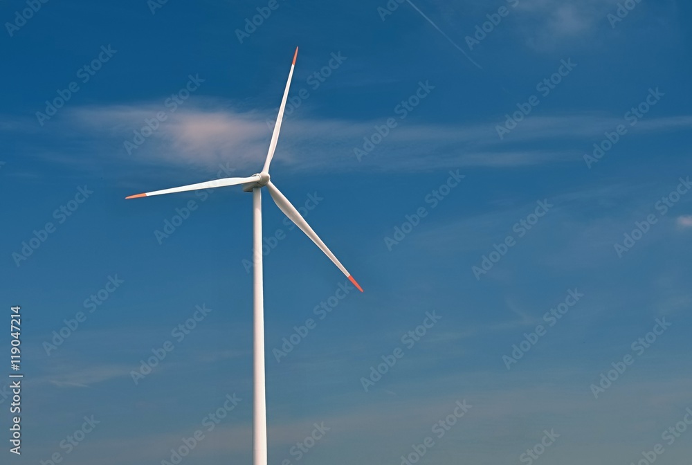 Eco power. Wind Turbine for alternative energy.