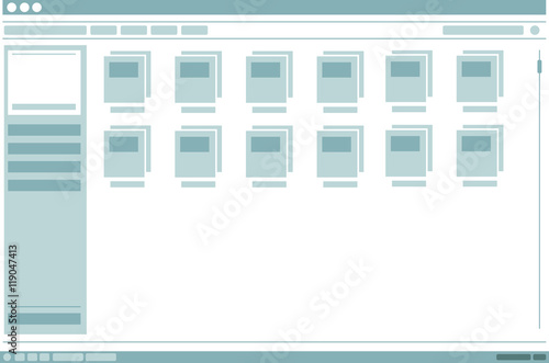 Vector interface frame window with folders design