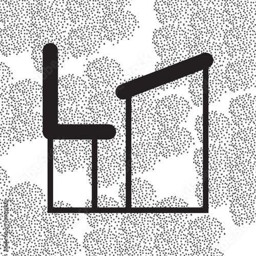 Back to School and Education vector flat icon in black and white style School Desk