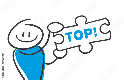 Stick Figures Series Blue / Puzzle Top!