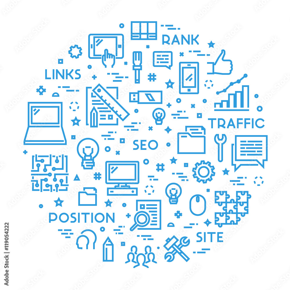 Line concept for search engine optimization