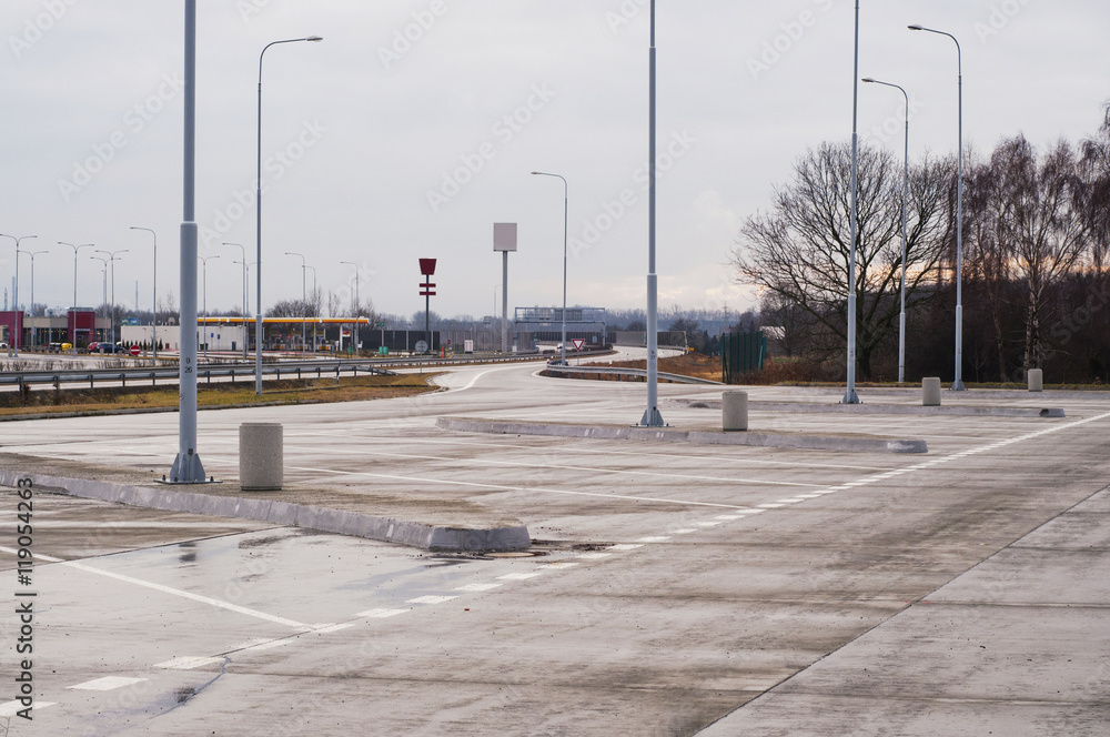 Empty parking lot