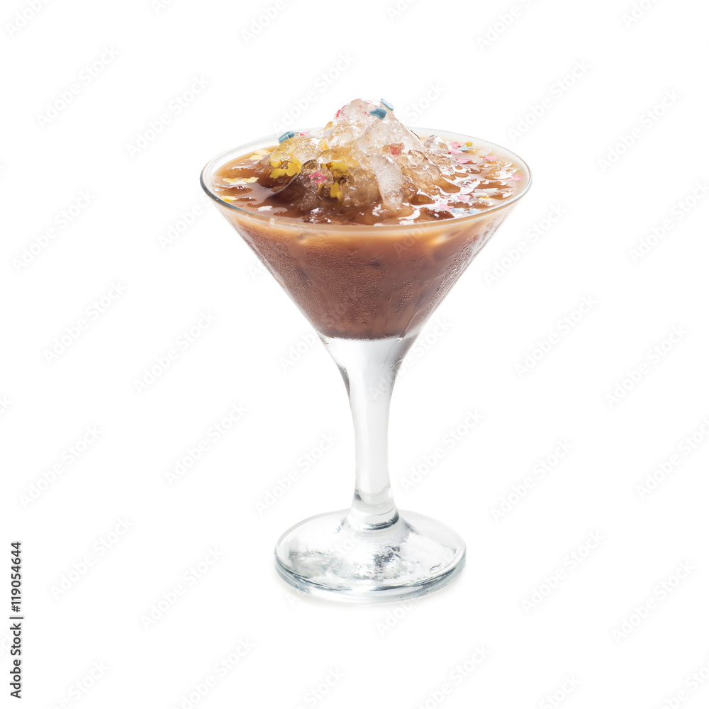 Glass Of Cold Coffee isolated on white Glass Of Cold Coffee isolated on white