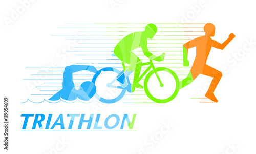 Cool vector symbol for triathlon.