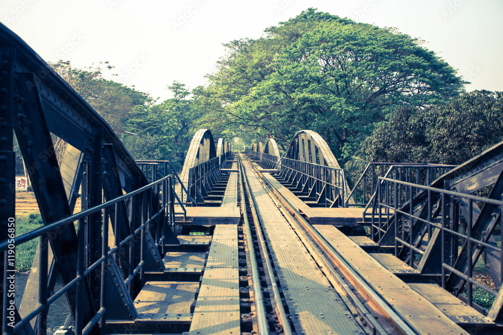 Railway Bridge tham krasae Kanchanaburi thailand.