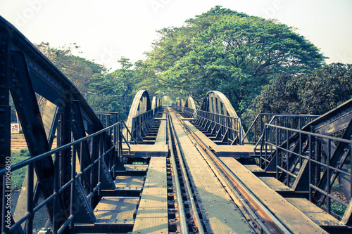 Railway Bridge tham krasae Kanchanaburi thailand.