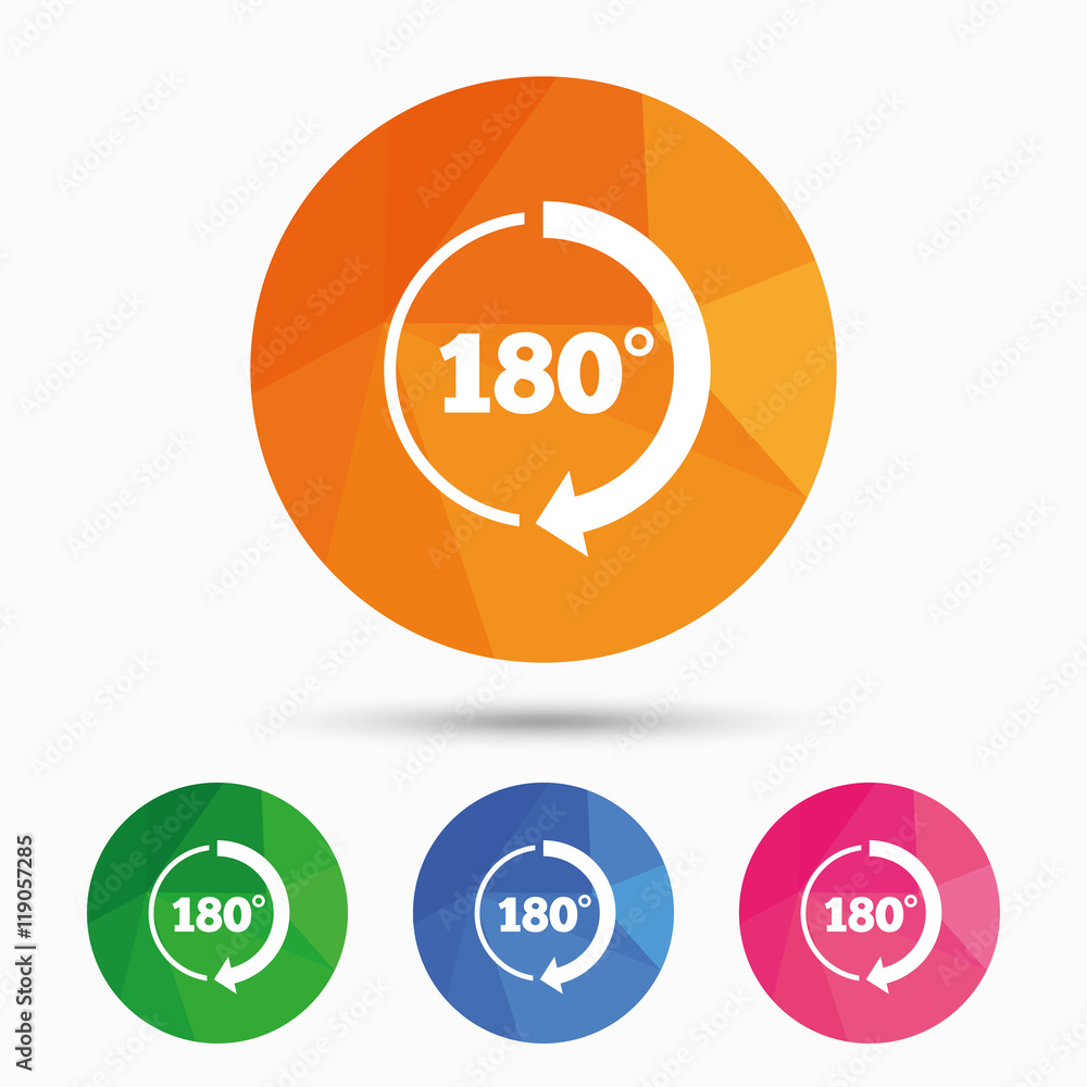 Angle 180 degrees sign icon. Geometry math symbol Angle 180 degrees sign icon. Geometry math symbol