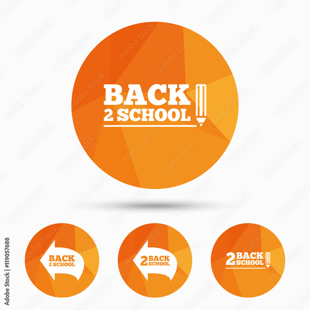 Back to school icons. Studies after the holidays Back to school icons. Studies after the holidays