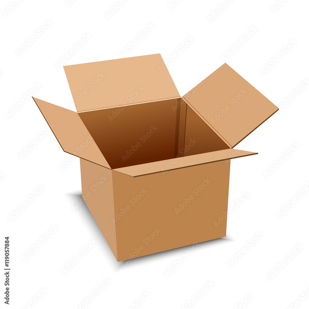 Brown carton delivery packaging box isolated on transparent background vector illustration. Brown carton delivery packaging box isolated on transparent background vector illustration.
