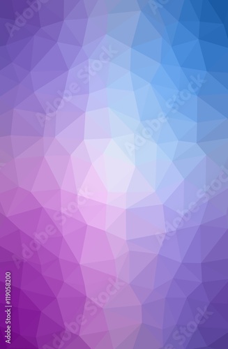 Geometric tile mosaic with purple and blue triangles. Abstract polygonal and low poly pattern background. Ideal for screen HD wallpaper on cell phone or other works and design.