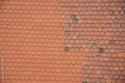 New and old roof shingles