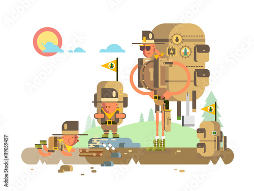 Group scout cartoon