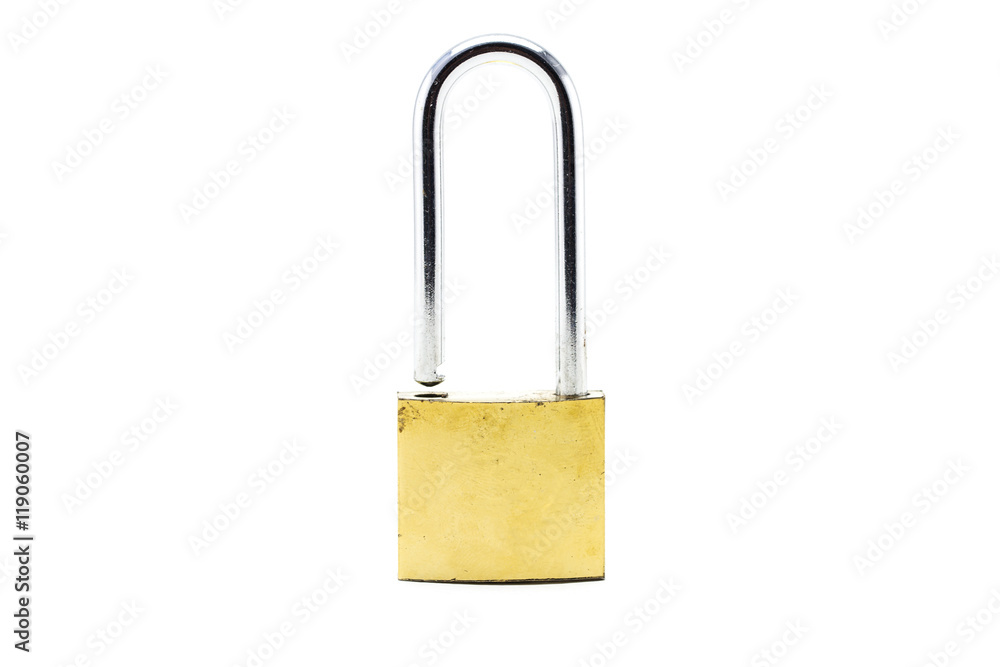 Old padlock on white background Old padlock on white background