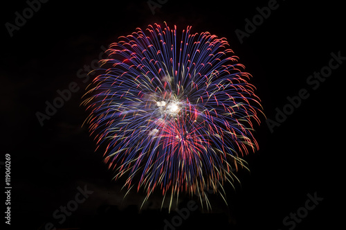 big blue firework ball