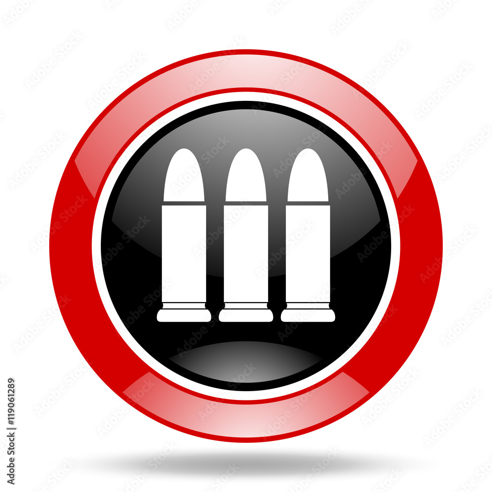 ammunition red and black web glossy round icon ammunition red and black web glossy round icon