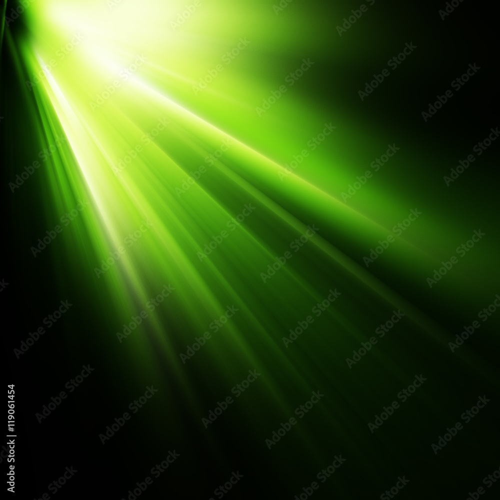 green rays on the dark green rays on the dark