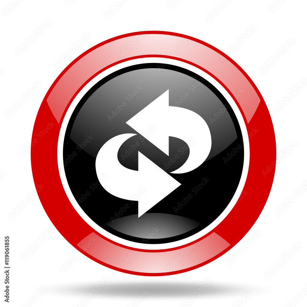 rotation red and black web glossy round icon rotation red and black web glossy round icon