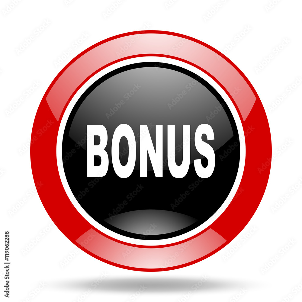 bonus red and black web glossy round icon bonus red and black web glossy round icon