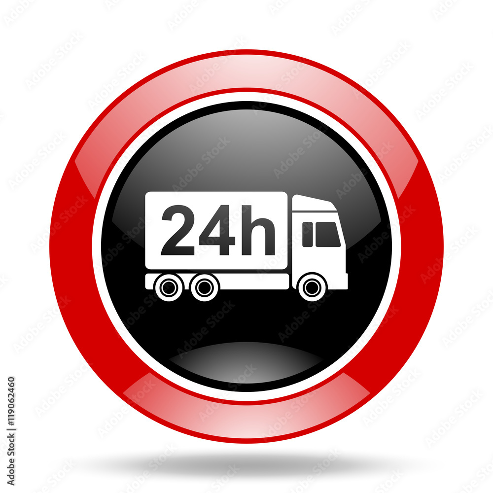 delivery red and black web glossy round icon delivery red and black web glossy round icon