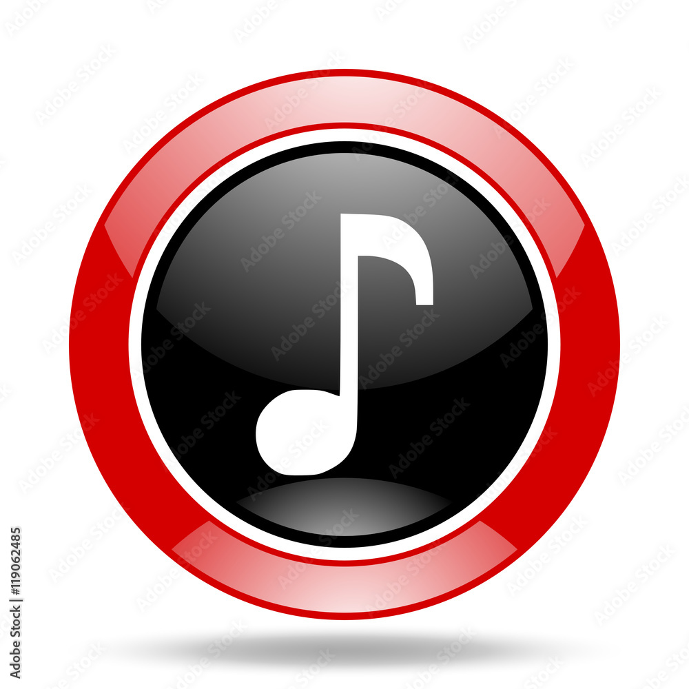 music red and black web glossy round icon music red and black web glossy round icon