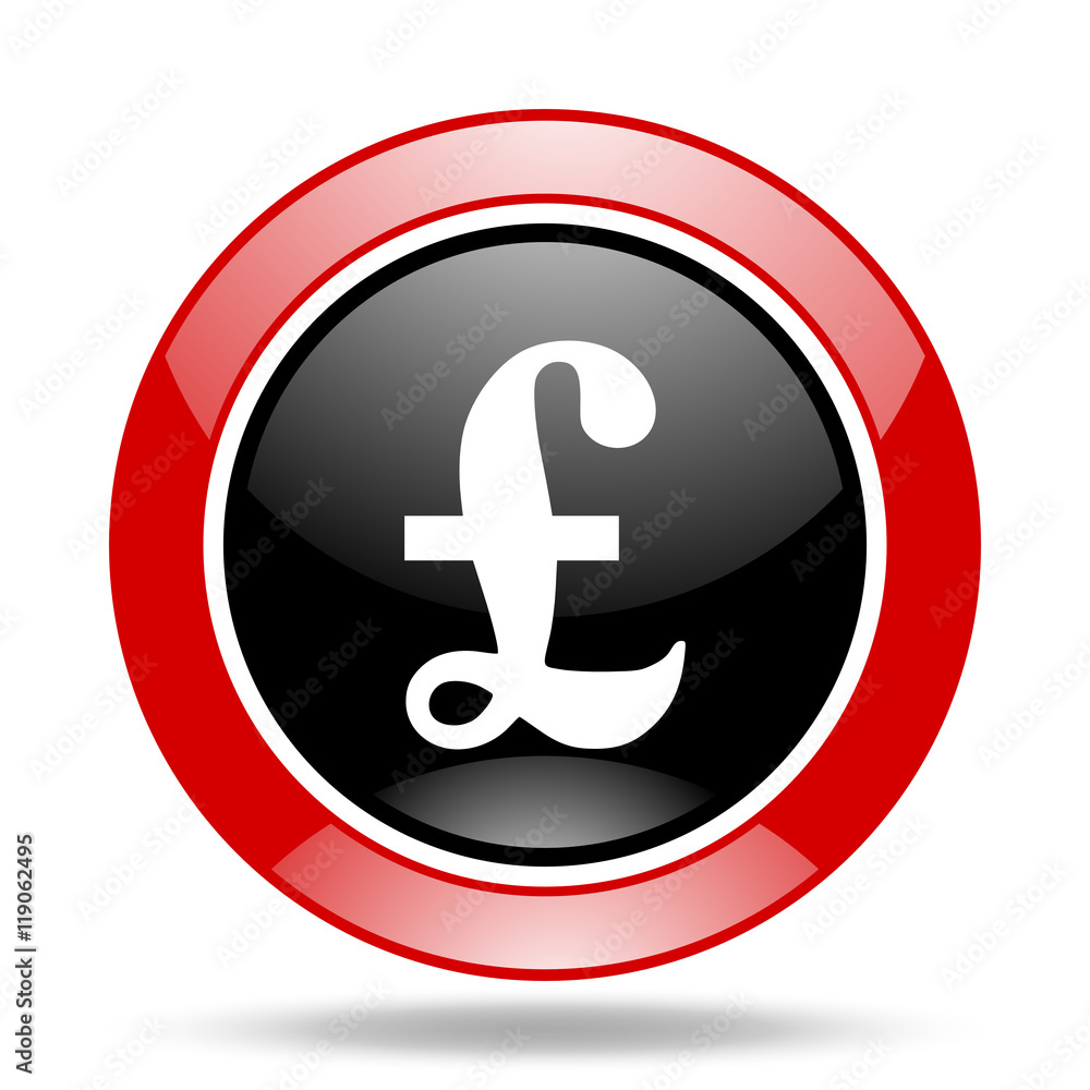 pound red and black web glossy round icon pound red and black web glossy round icon