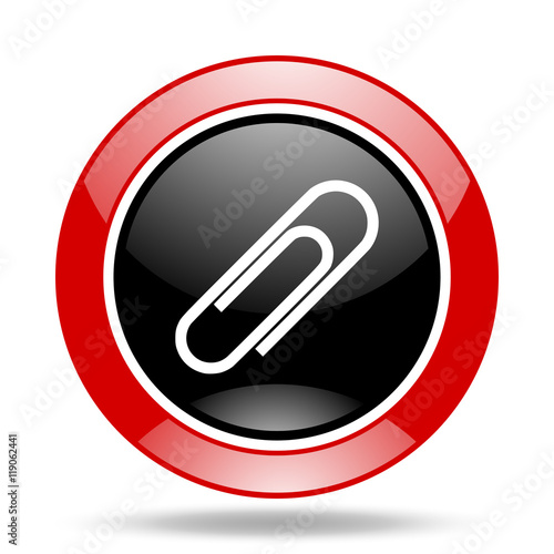 paperclip red and black web glossy round icon Free Download paperclip red and black web glossy round icon - GFXLoad