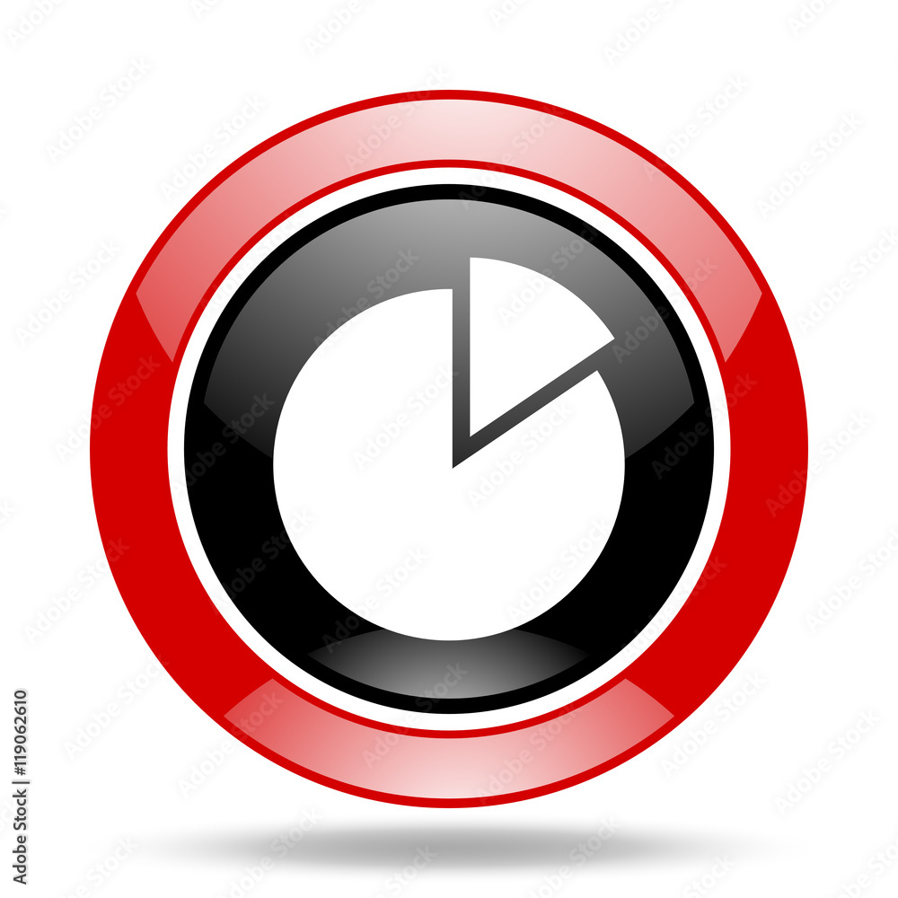 chart red and black web glossy round icon chart red and black web glossy round icon