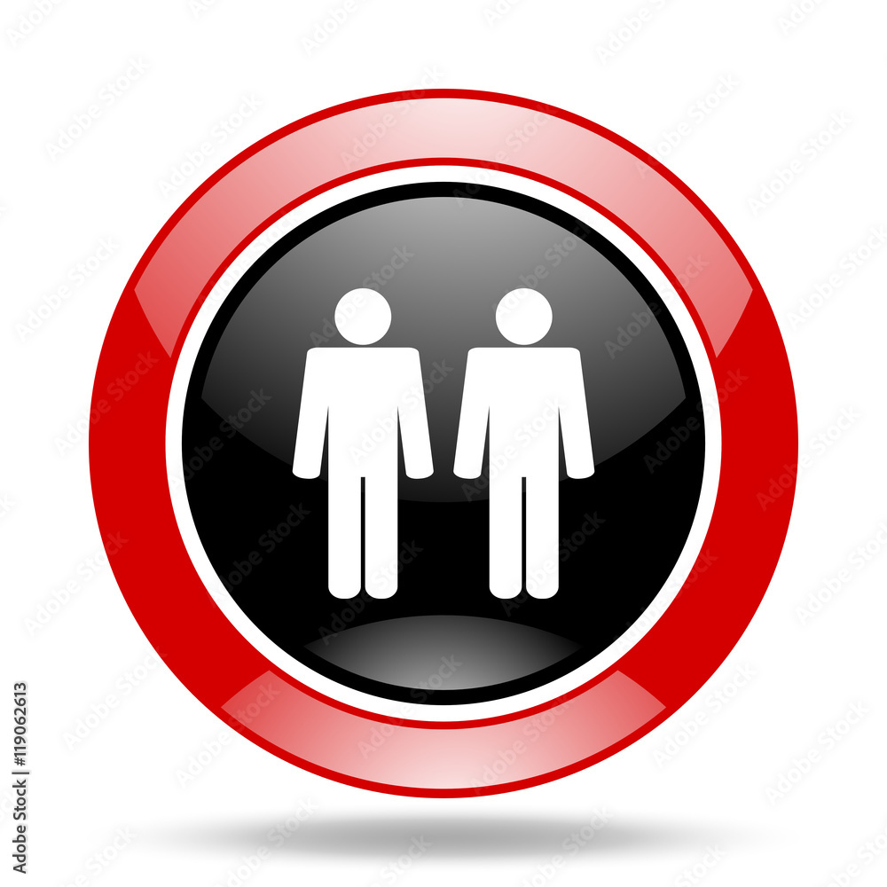 couple red and black web glossy round icon couple red and black web glossy round icon