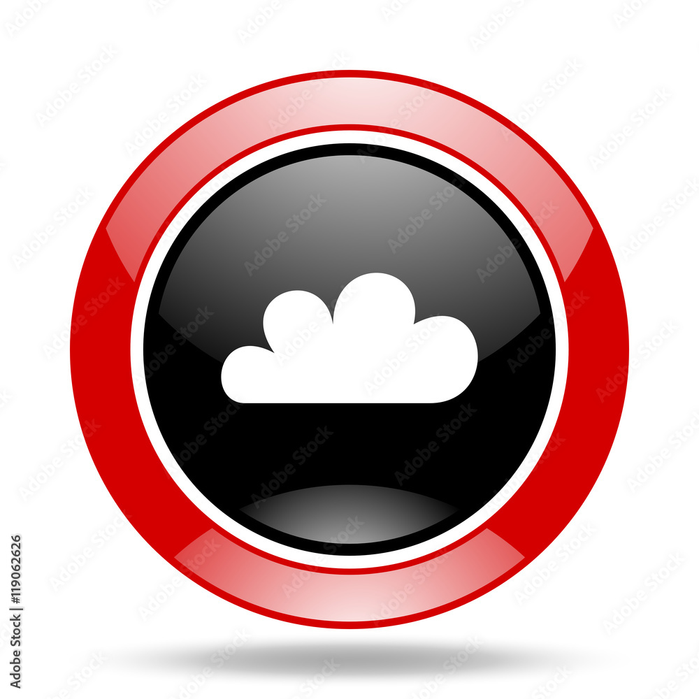 cloud red and black web glossy round icon cloud red and black web glossy round icon