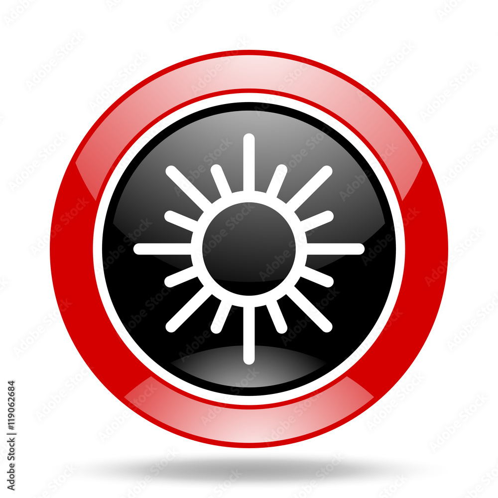 sun red and black web glossy round icon