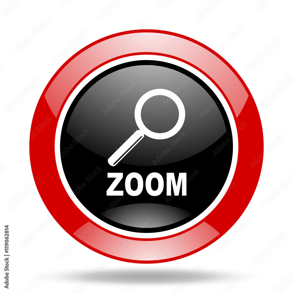 zoom red and black web glossy round icon zoom red and black web glossy round icon