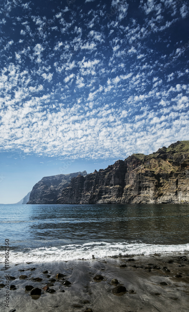 los gigantes cliffs landmark and beach in tenerife spain los gigantes cliffs landmark and beach in tenerife spain