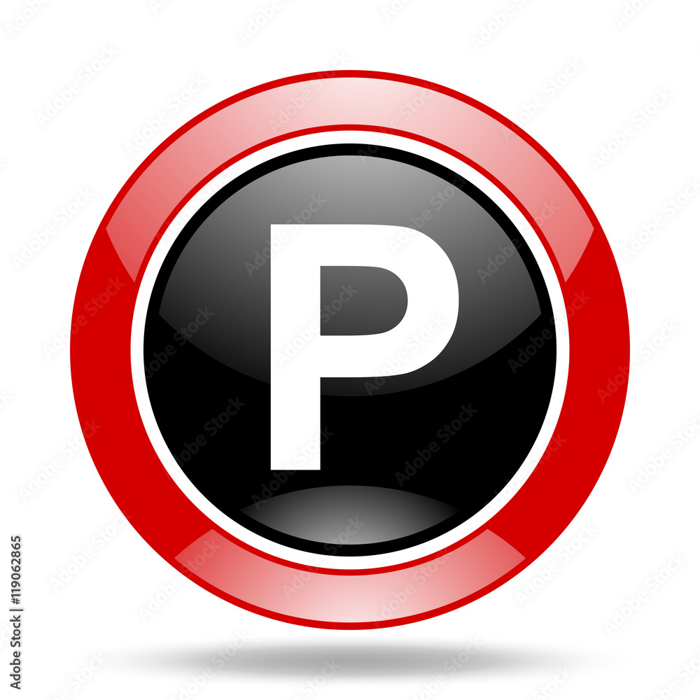 parking red and black web glossy round icon parking red and black web glossy round icon