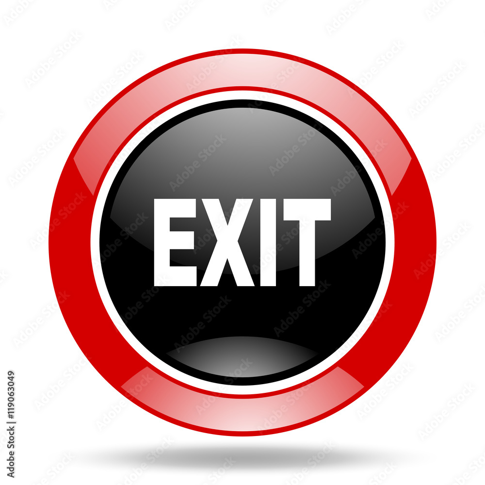 exit red and black web glossy round icon exit red and black web glossy round icon