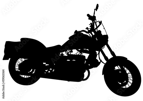 Big motor bike on white background