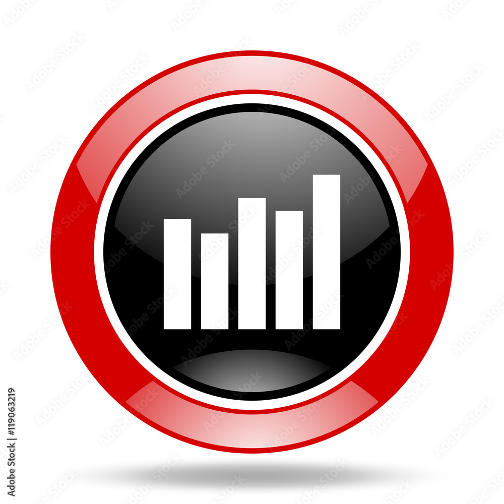 graph red and black web glossy round icon graph red and black web glossy round icon