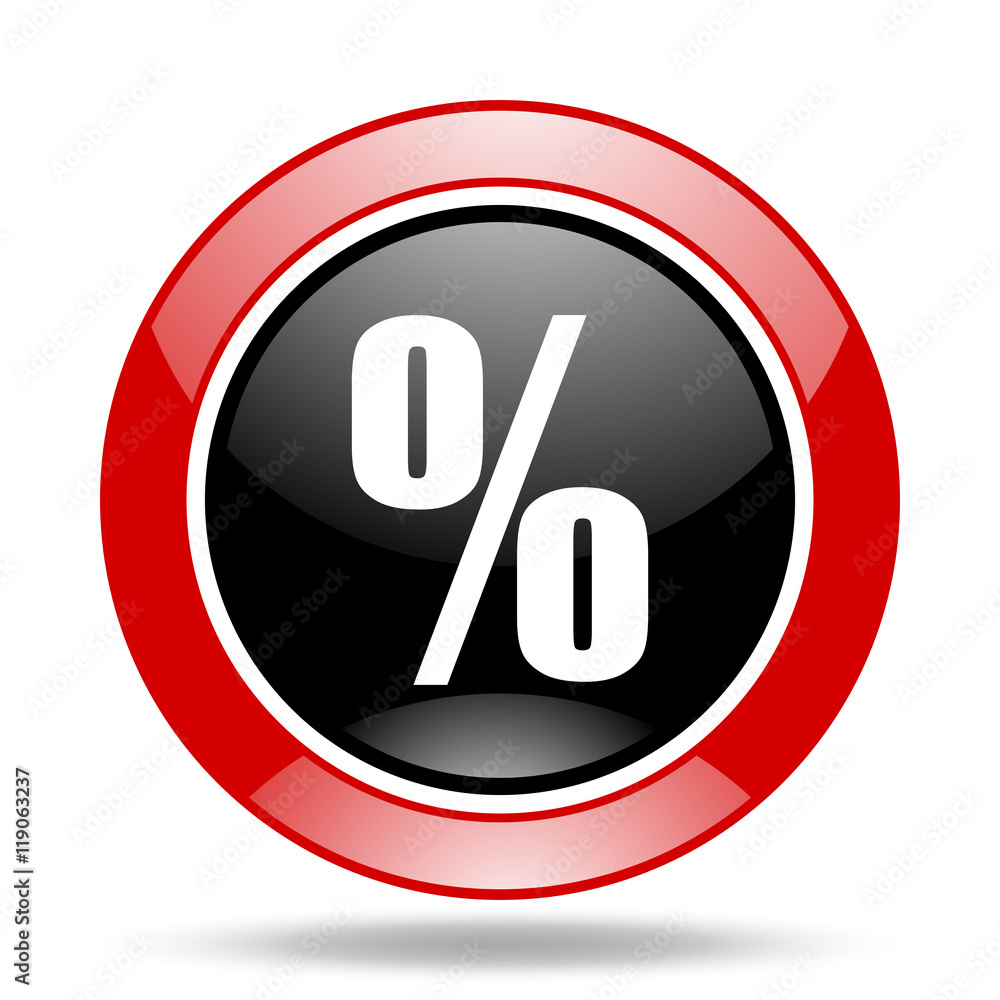 percent red and black web glossy round icon percent red and black web glossy round icon