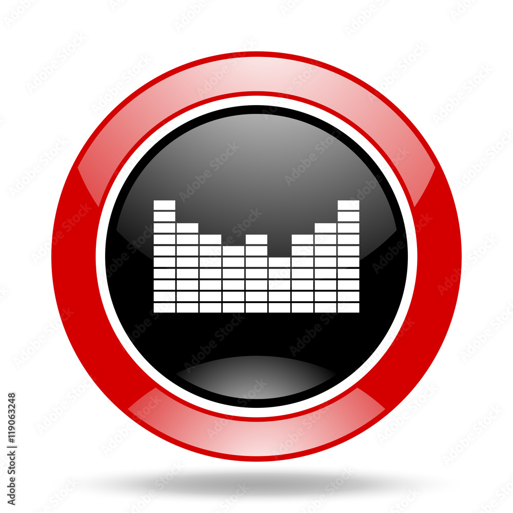sound red and black web glossy round icon sound red and black web glossy round icon