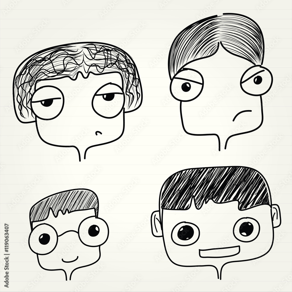 Emoticon doodles set. Vector hand drawn Emoticon doodles set. Vector hand drawn