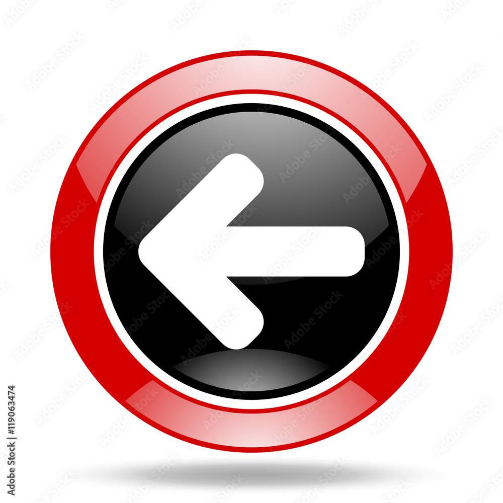 left arrow red and black web glossy round icon left arrow red and black web glossy round icon