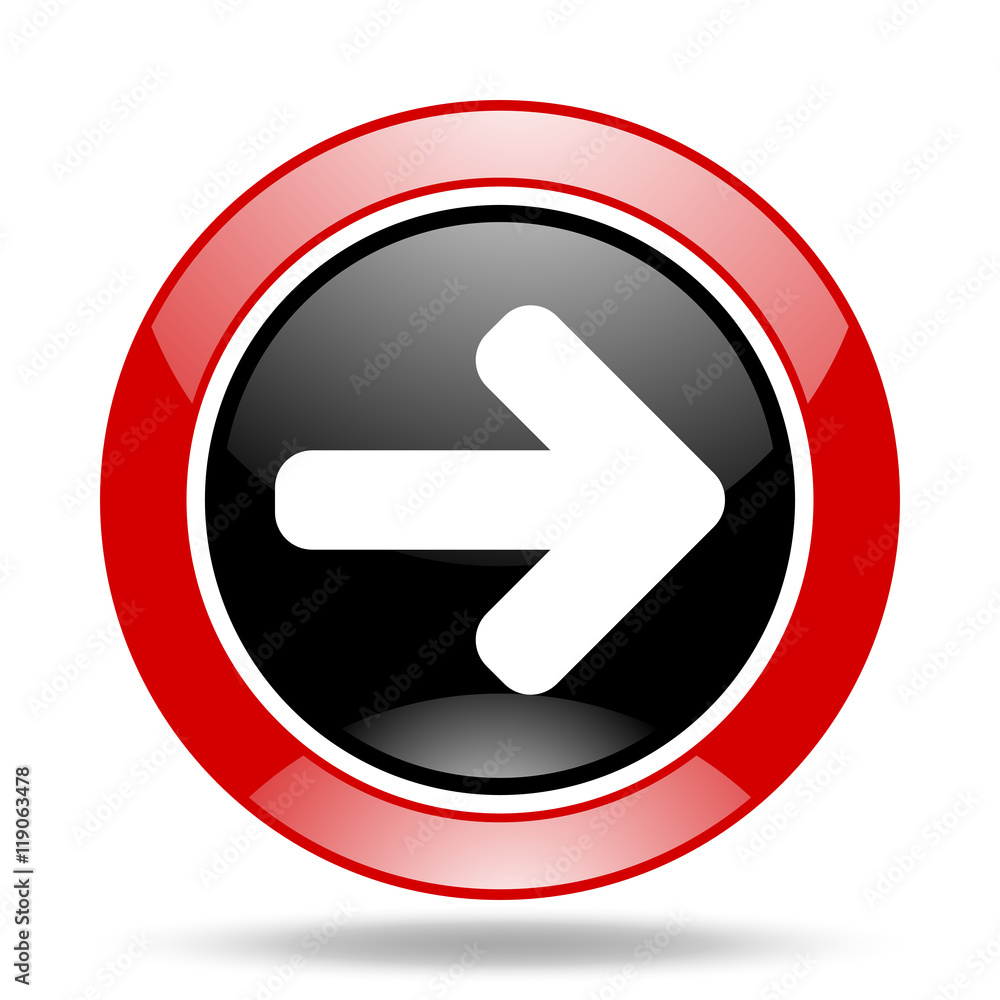 right arrow red and black web glossy round icon right arrow red and black web glossy round icon