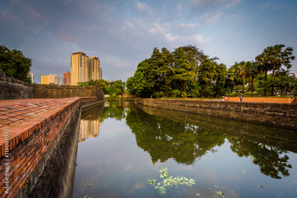 Fototapeta premium The moat at Fort Santiago, Intramuros, Manila, The Philippines.