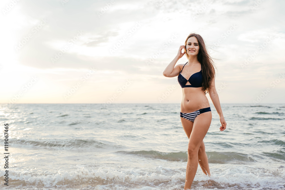 beautiful caucasian female on beach beautiful caucasian female on beach