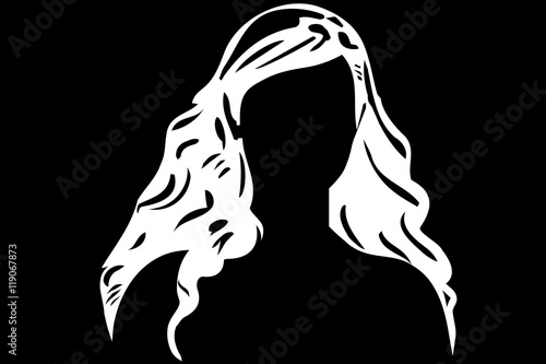 vector sketch of a white man's face without eyes